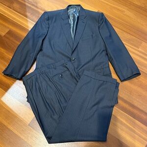 Brioni Super 150’s Men’s Suit 2pc 50L/38W Navy Stripe Custom Italy Neiman Marcus